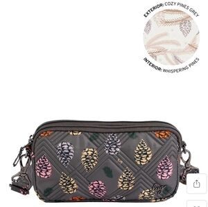 NWT Lug Coupe XL Crossbody Or Sling Cell Wallet In Cozy Pines Gray